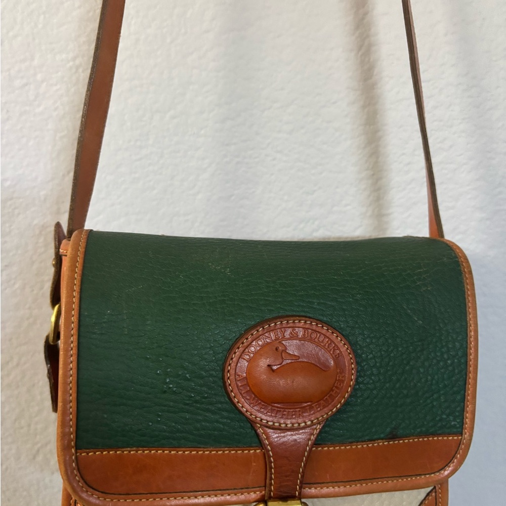 Dooney & Bourke Green and Brown Crossbody Bag